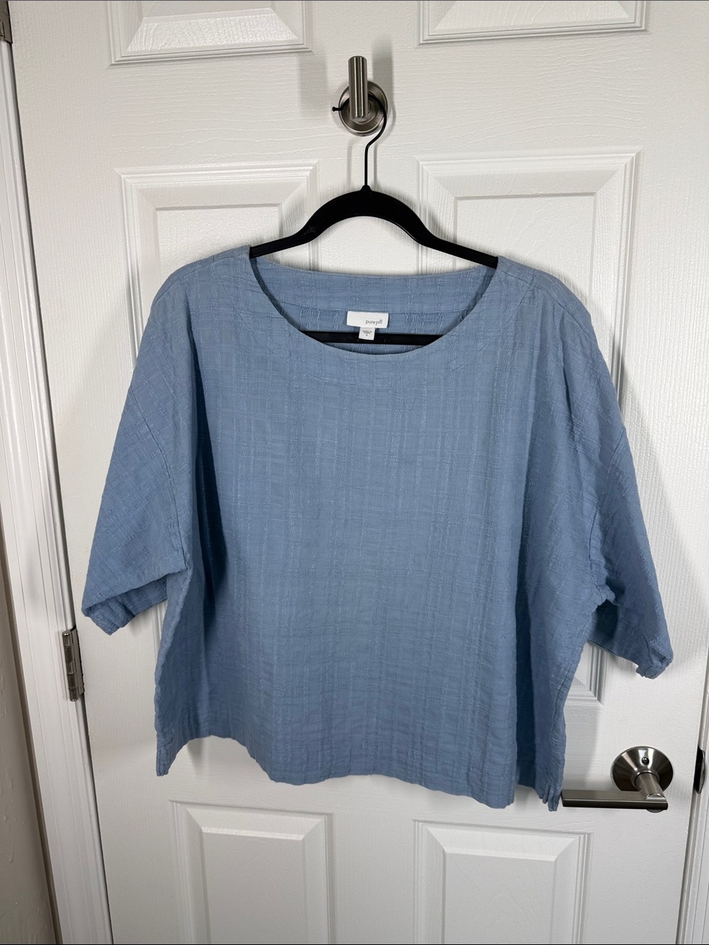 J Jill Purejill boxy textured oversized cotton crop loose fit top size small